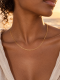 2.2mm Gold Flat Paperclip Chain Necklace | Custom Made To Order