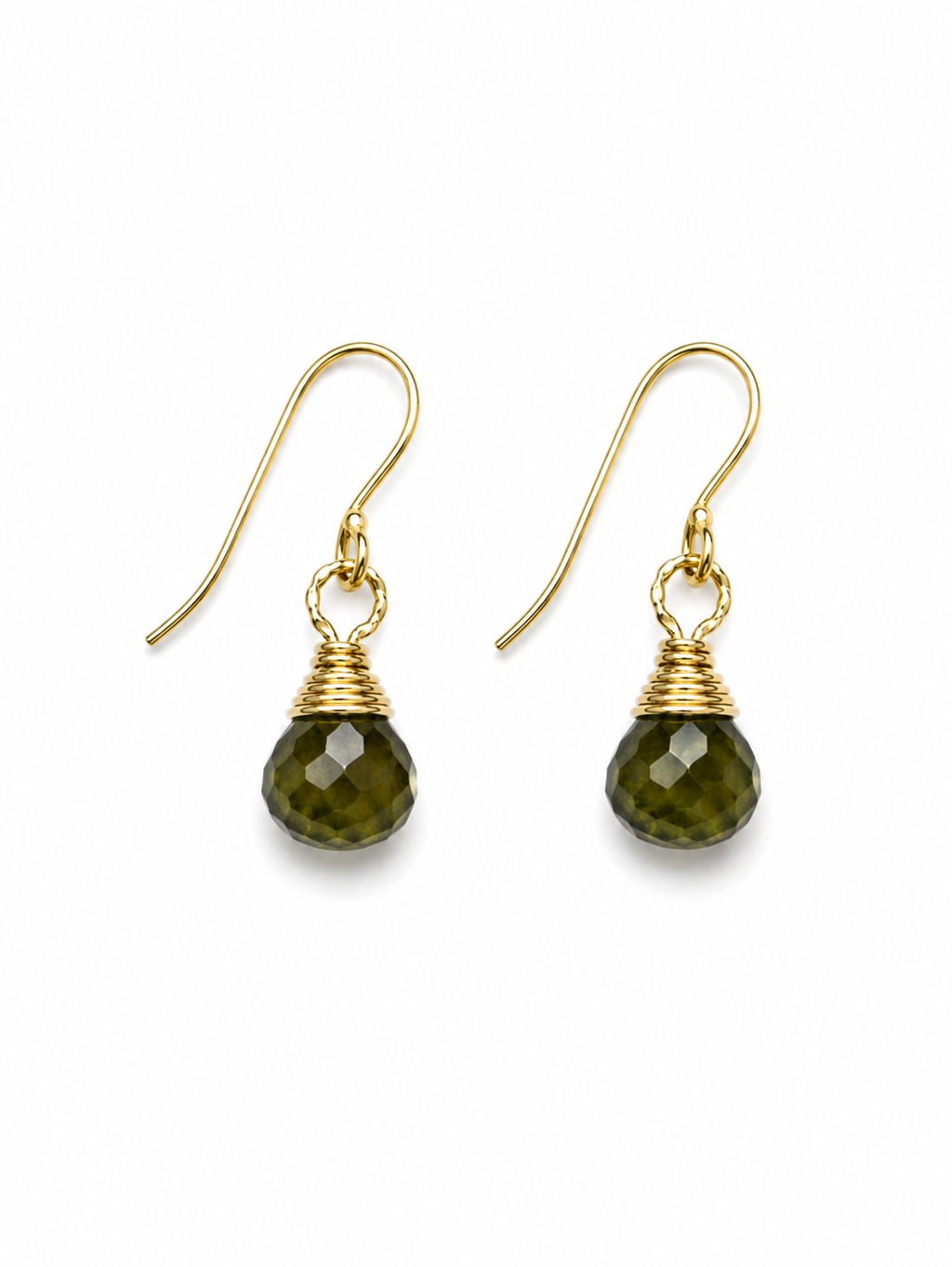 HK0081 Vesuvianite Gold Filled Hook Earrings