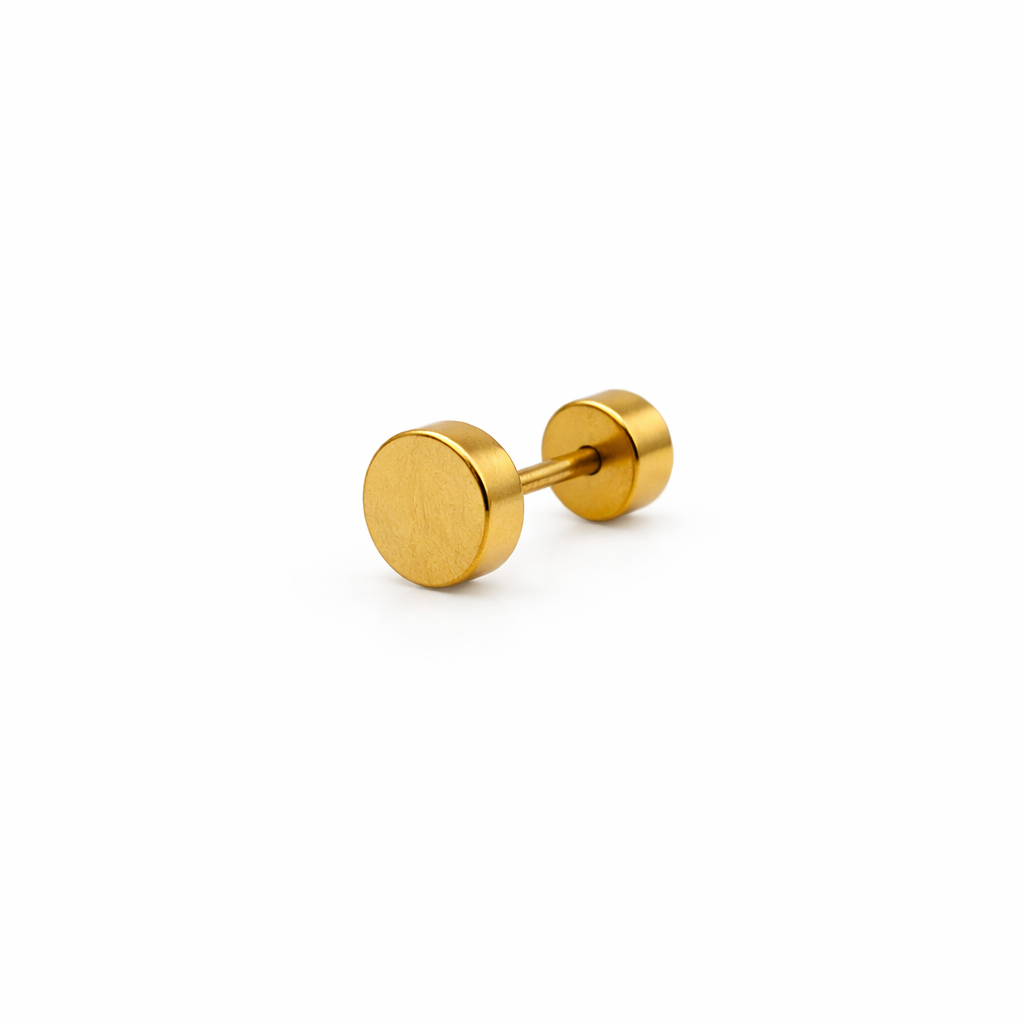 Flat Circle Screwback Earring