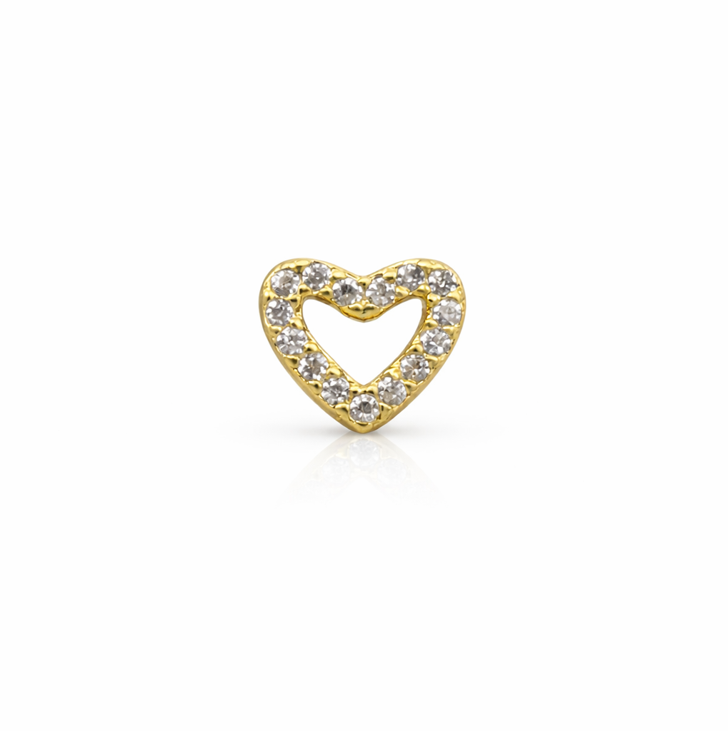 Crystal Heart Screwback Earring