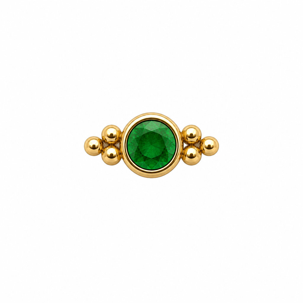 Green Crystal Screwback Earring