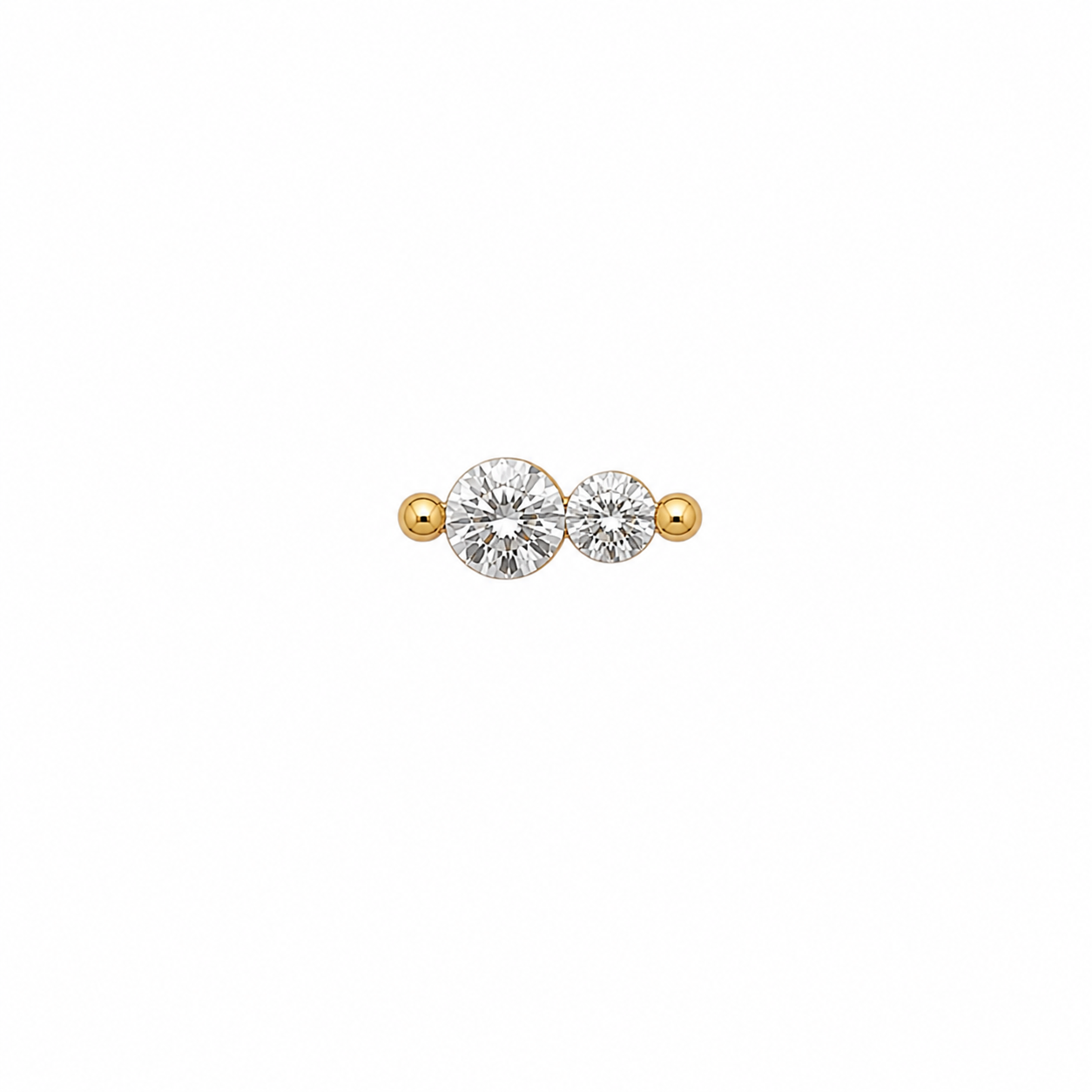 Double Crystal Screwback Earring