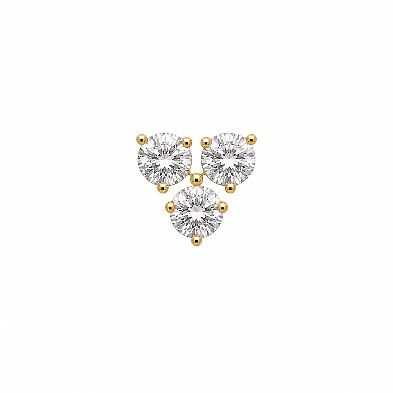 Triple Crystal Screwback Earring