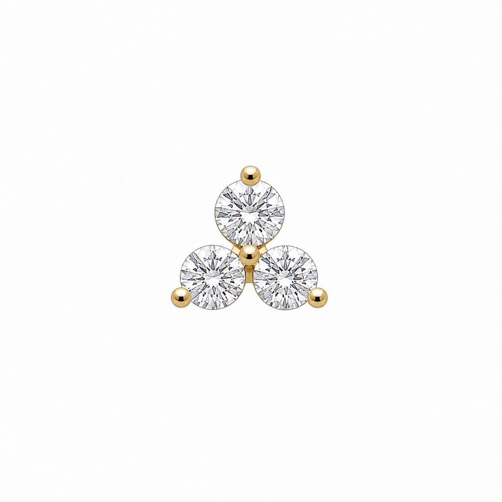 Triple Crystal Screwback Earring