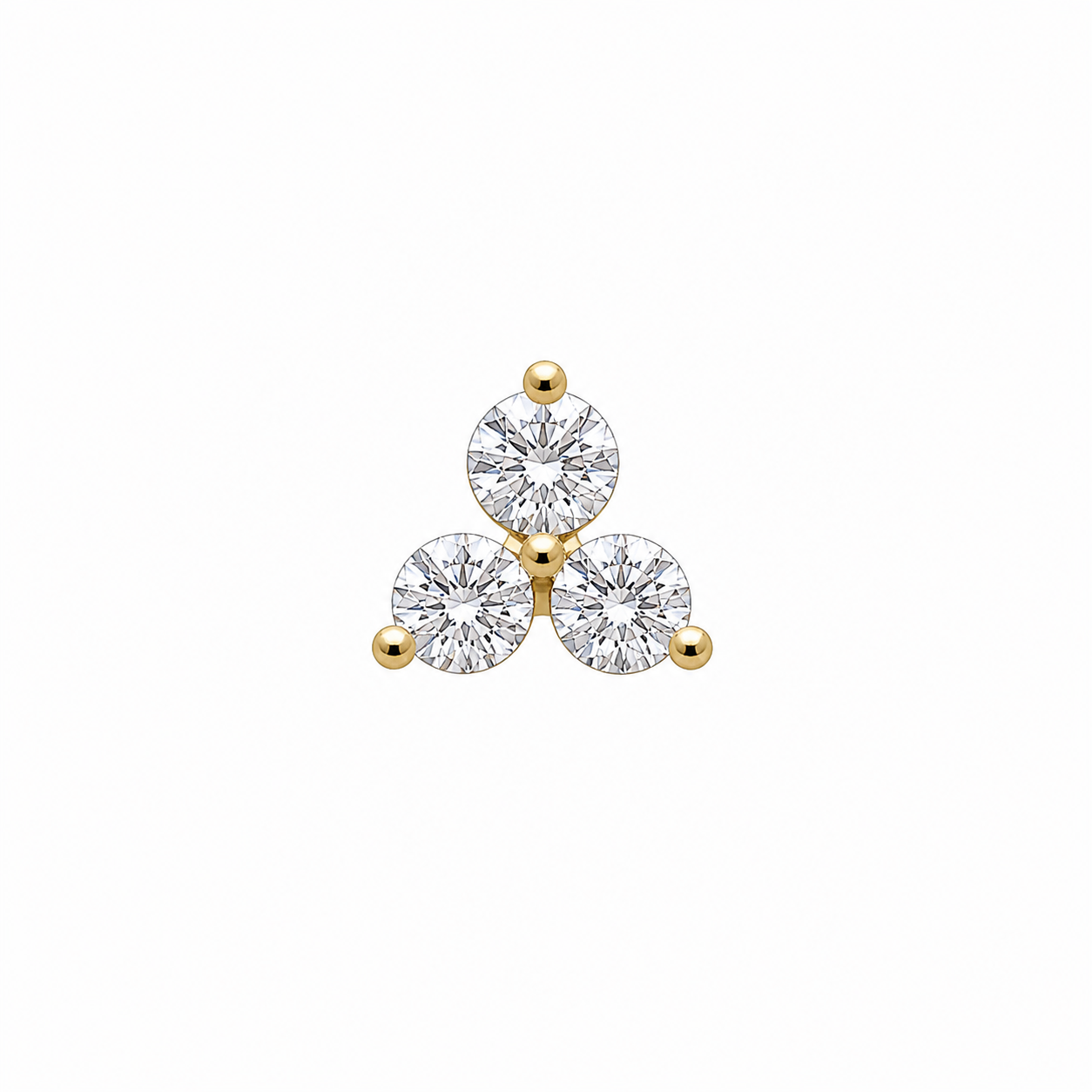 Triple Crystal Screwback Earring