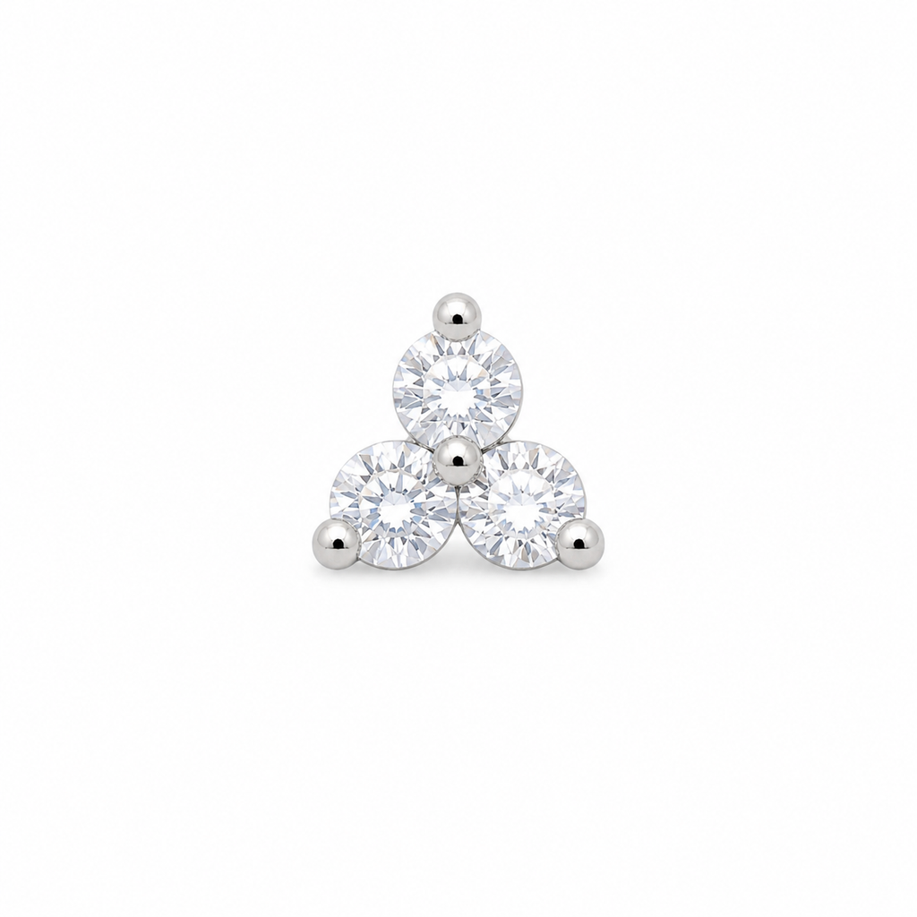 Triple Crystal Screwback Earring
