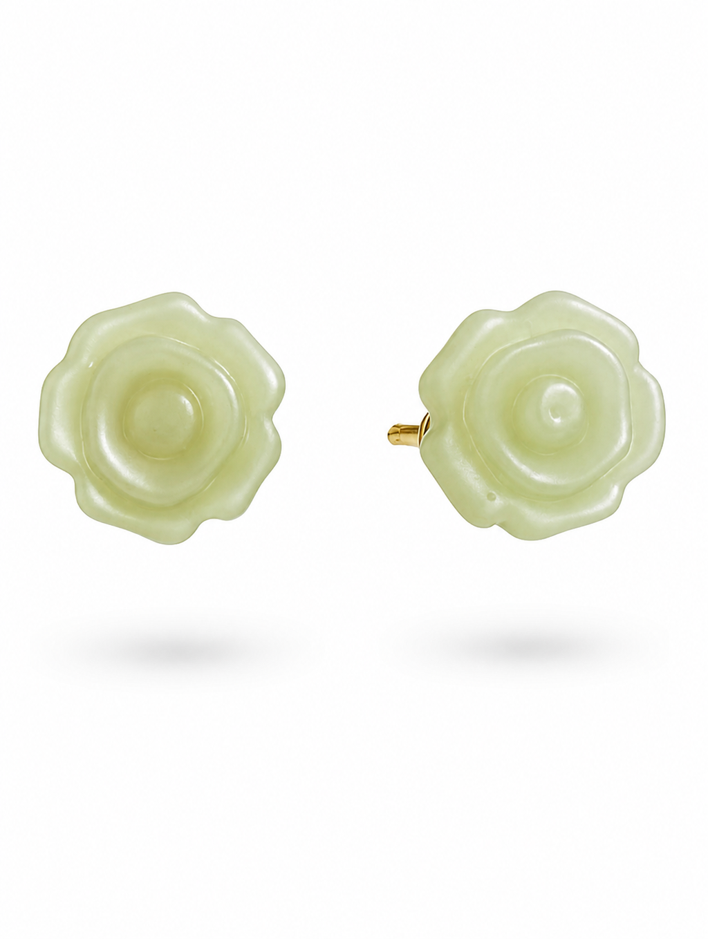 Jade Rose Bloom Stud Earrings