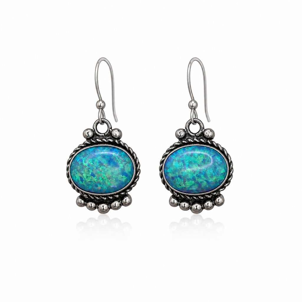 Australian Opal Dangle Earrings