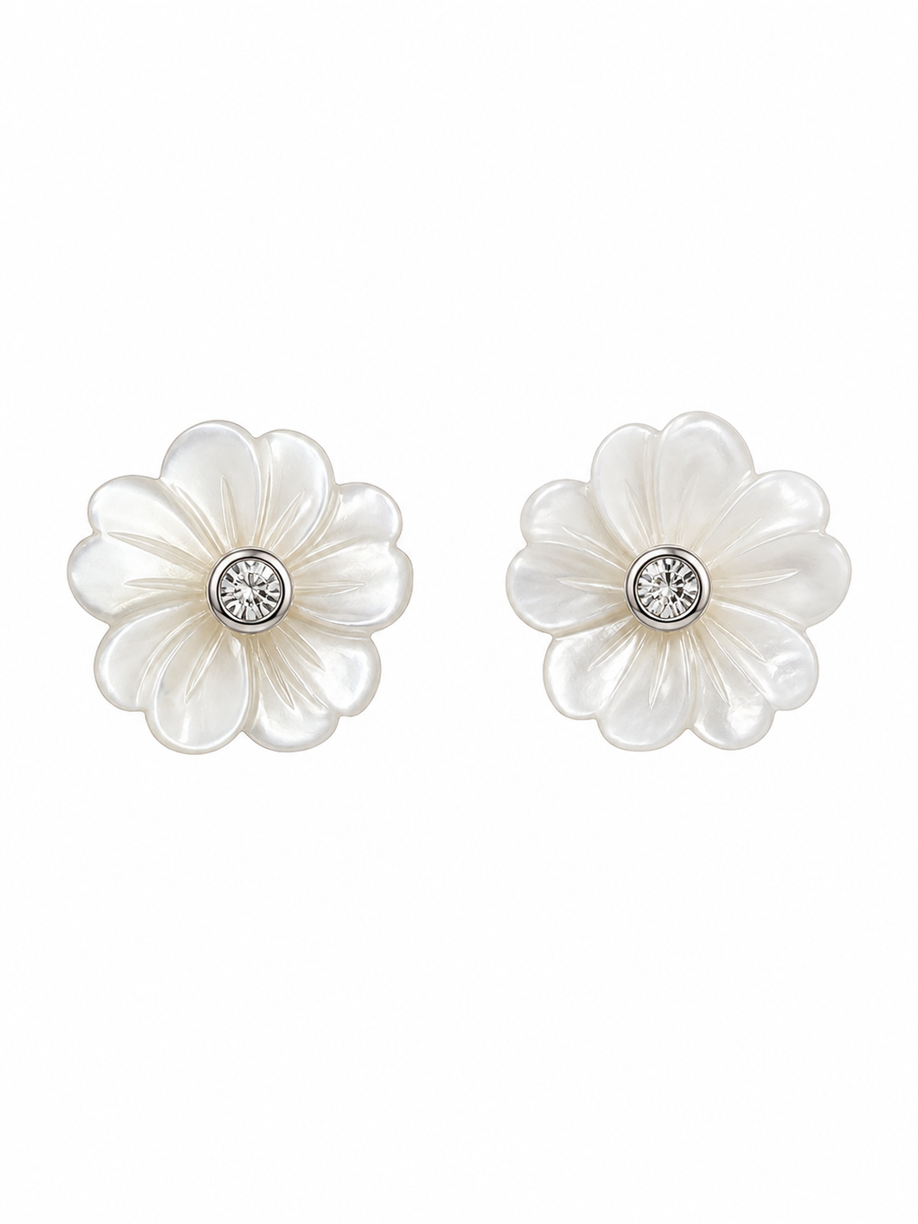 Mother of Pearl Bloom Stud Earrings