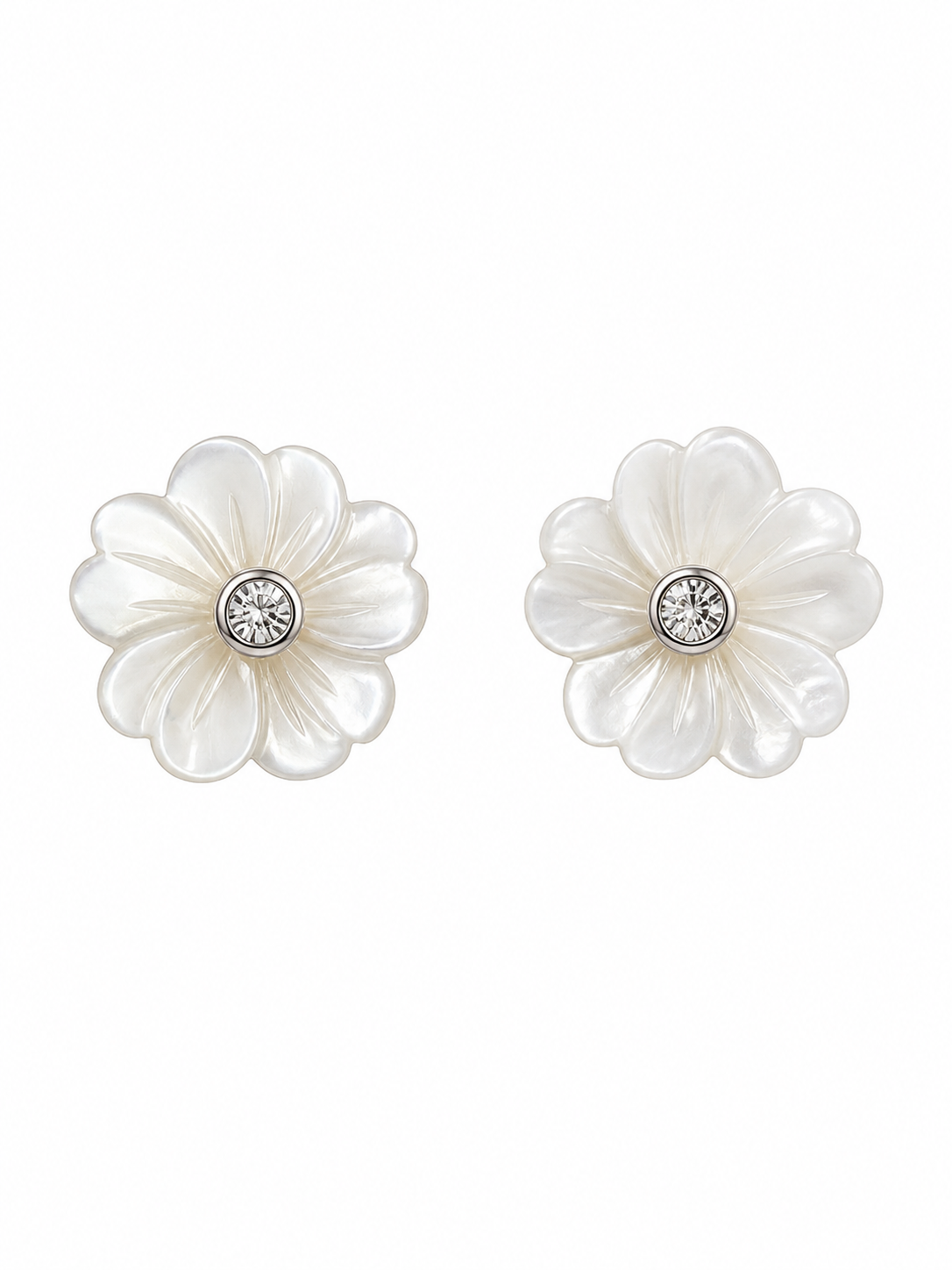 Mother of Pearl Bloom Stud Earrings