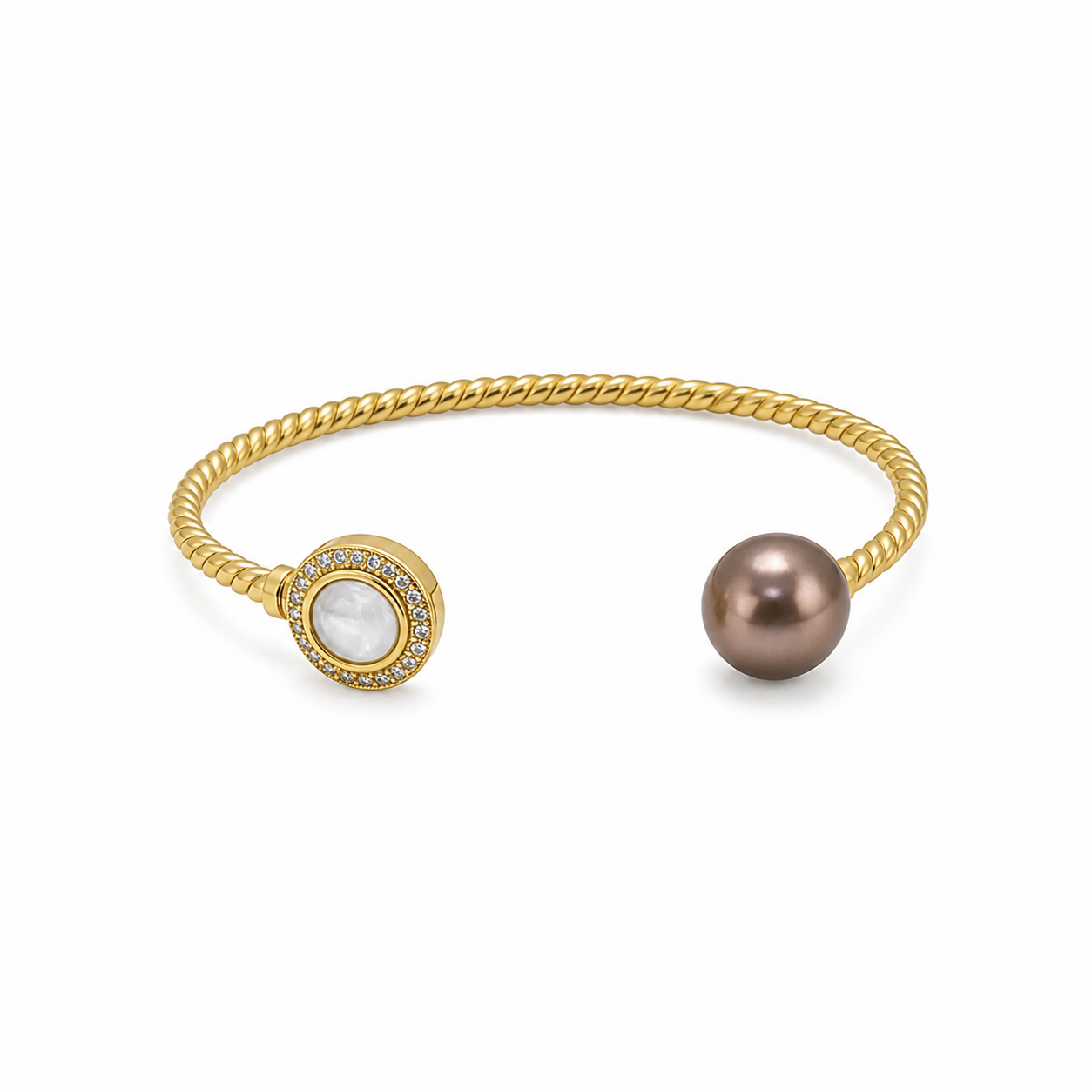 M.o.P. and Edison Pearl Braided Cuff