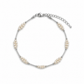 Dainty Pearl Cluster Silver Bracelet