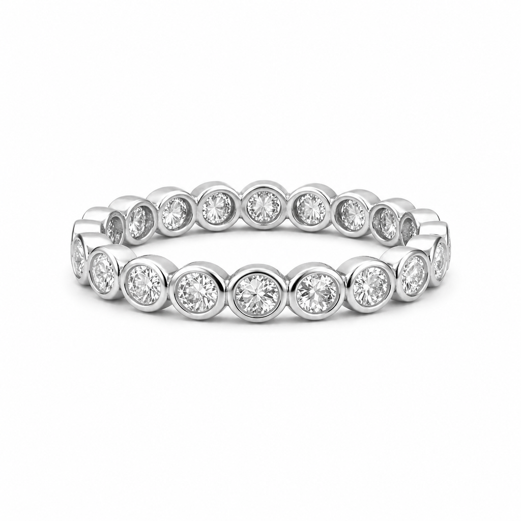 1.9 CT Moissanite Bezel Set Eternity Band