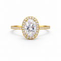 4.09 CT Moissanite Oval Cut w Pavé Halo