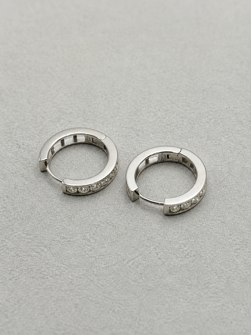 1 CT Total Moissanite Huggie Earrings