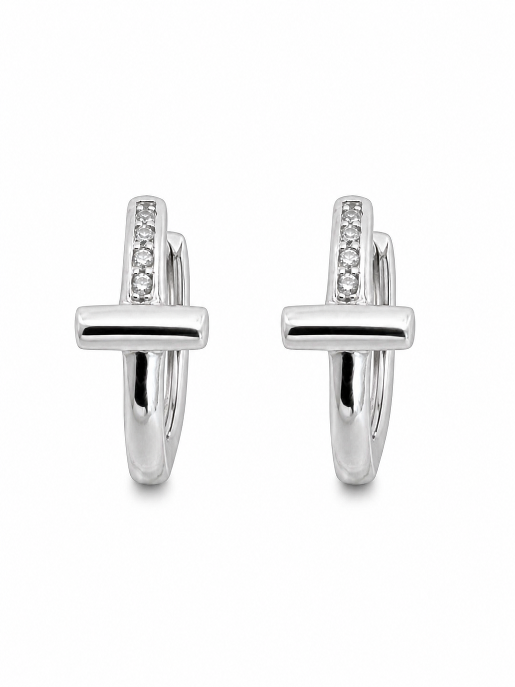 Sculpted Bar Crystal Huggies