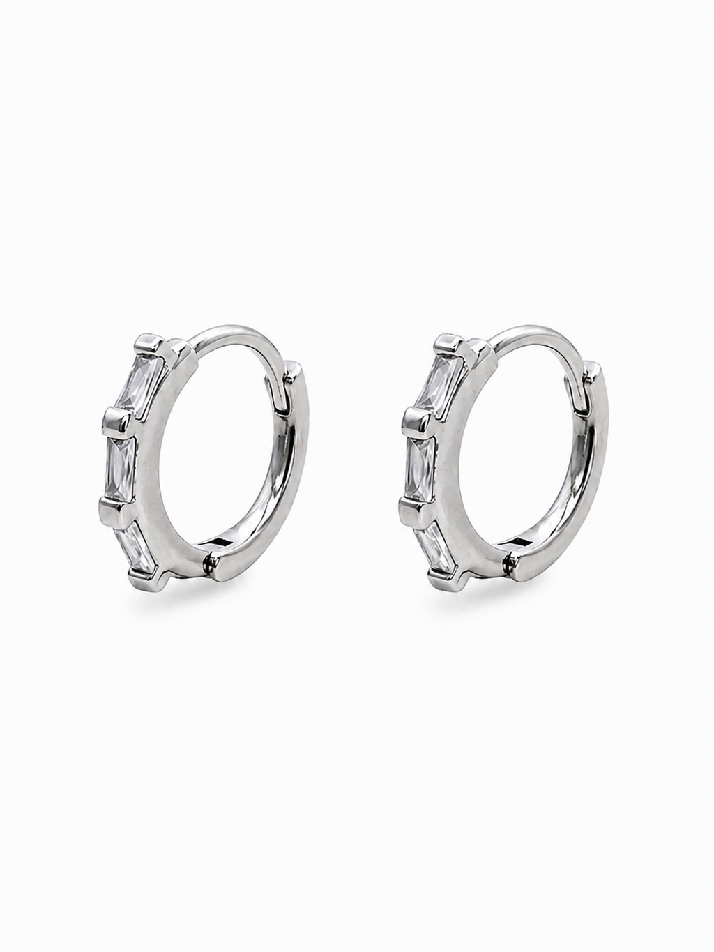 Baguette Row Crystal Huggies