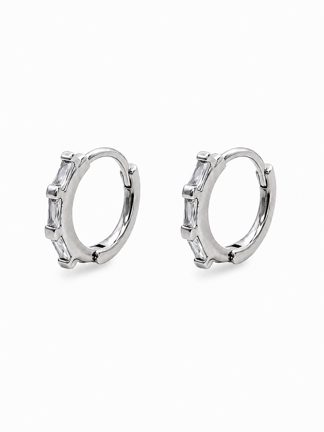 Baguette Row Crystal Huggies