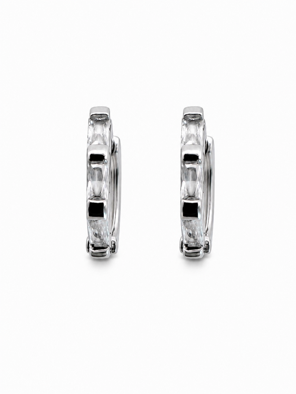 Baguette Row Crystal Huggies