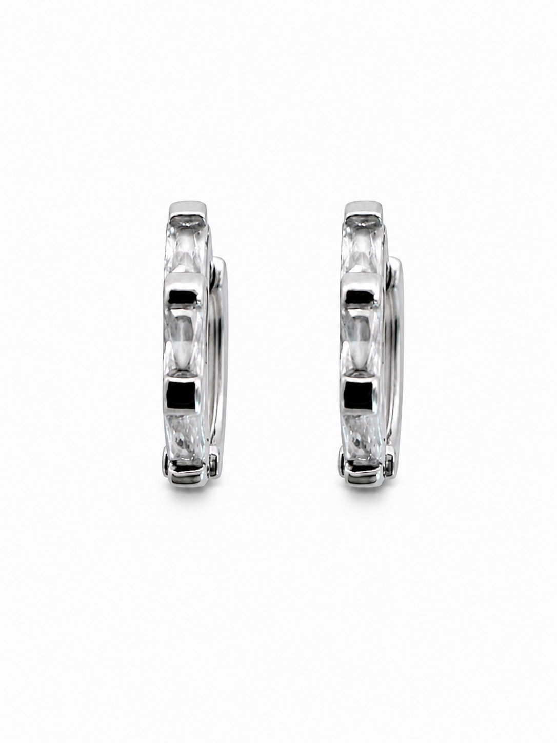 Baguette Row Crystal Huggies