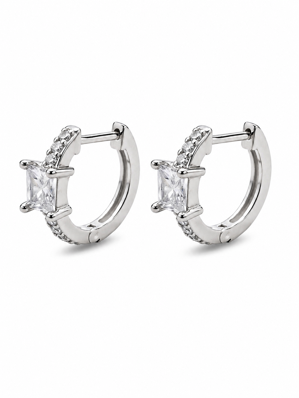 Princess Cut Crystal Huggies