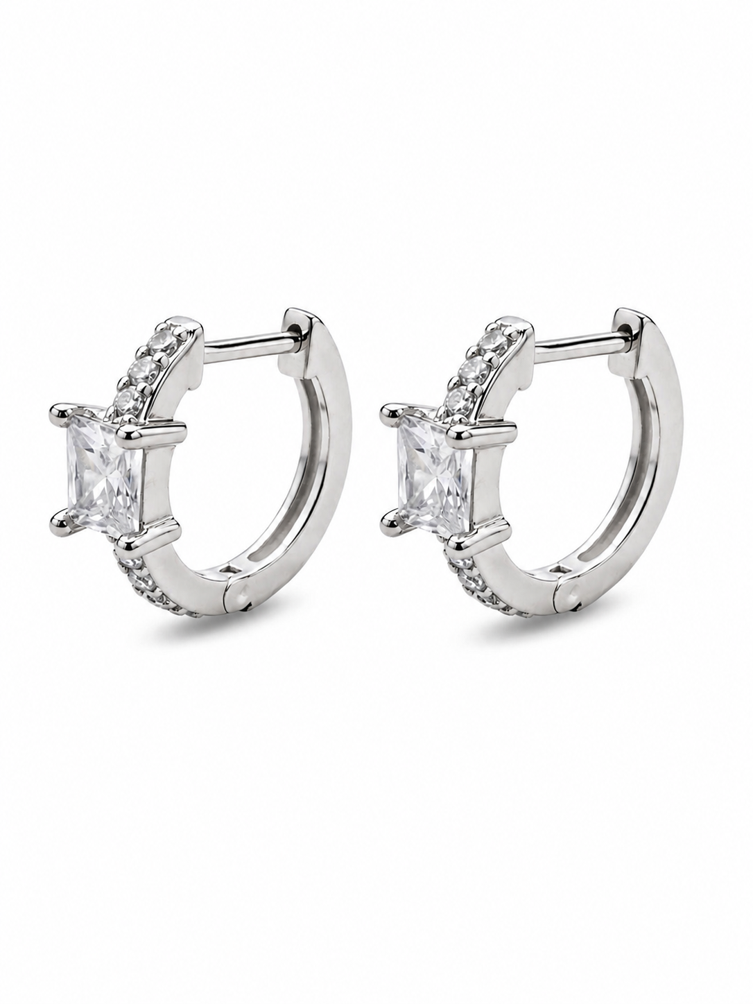 Princess Cut Crystal Huggies