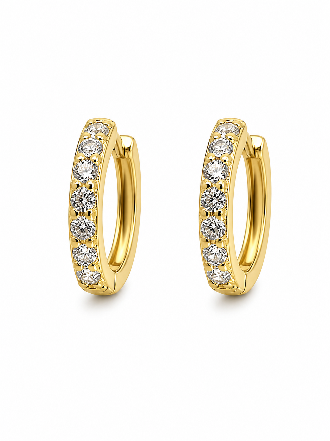 Gold Pavé Huggies