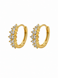Radiant Cluster Crystal Gold Huggie