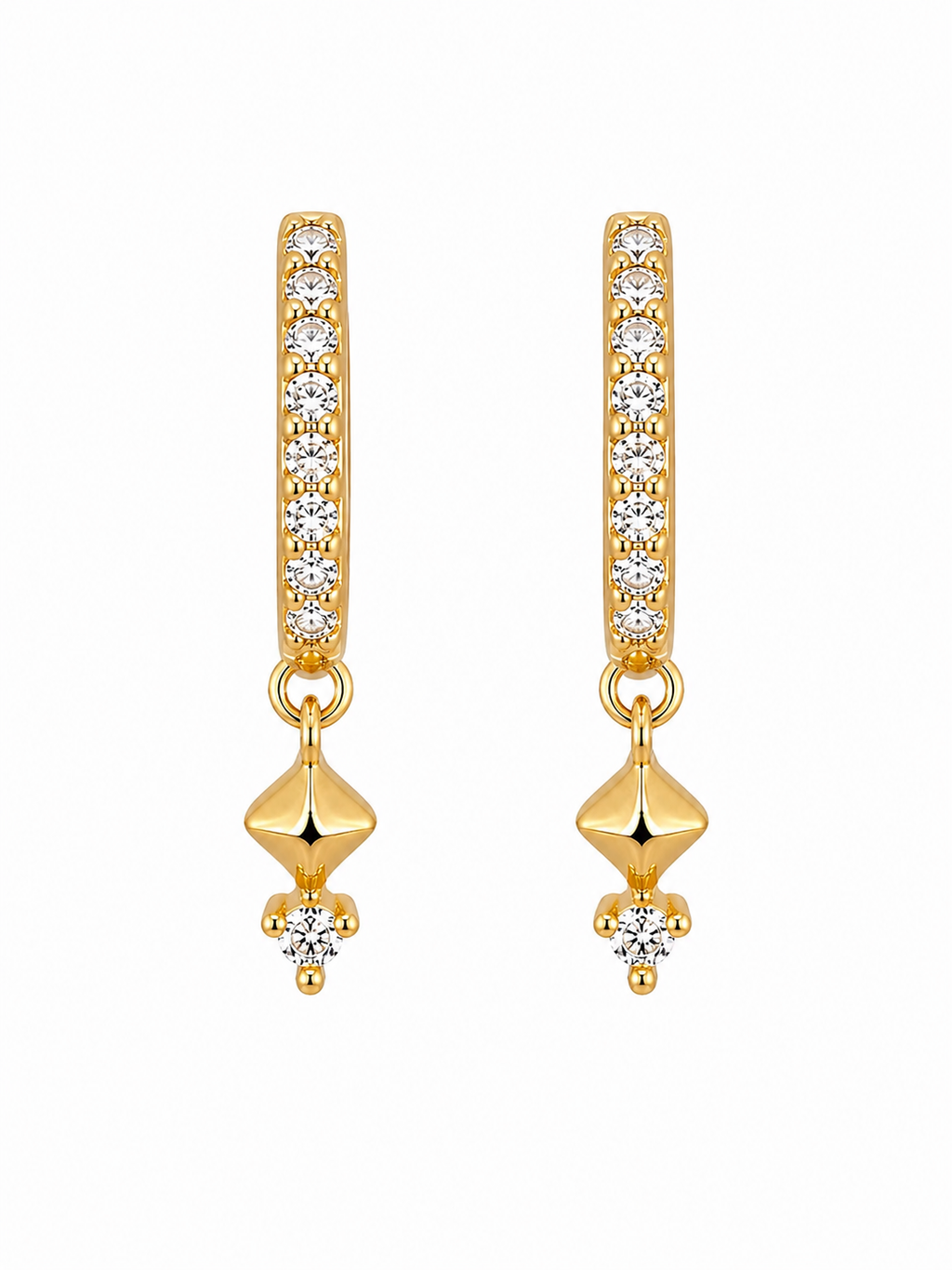Prism Drop Crystal Gold Huggies