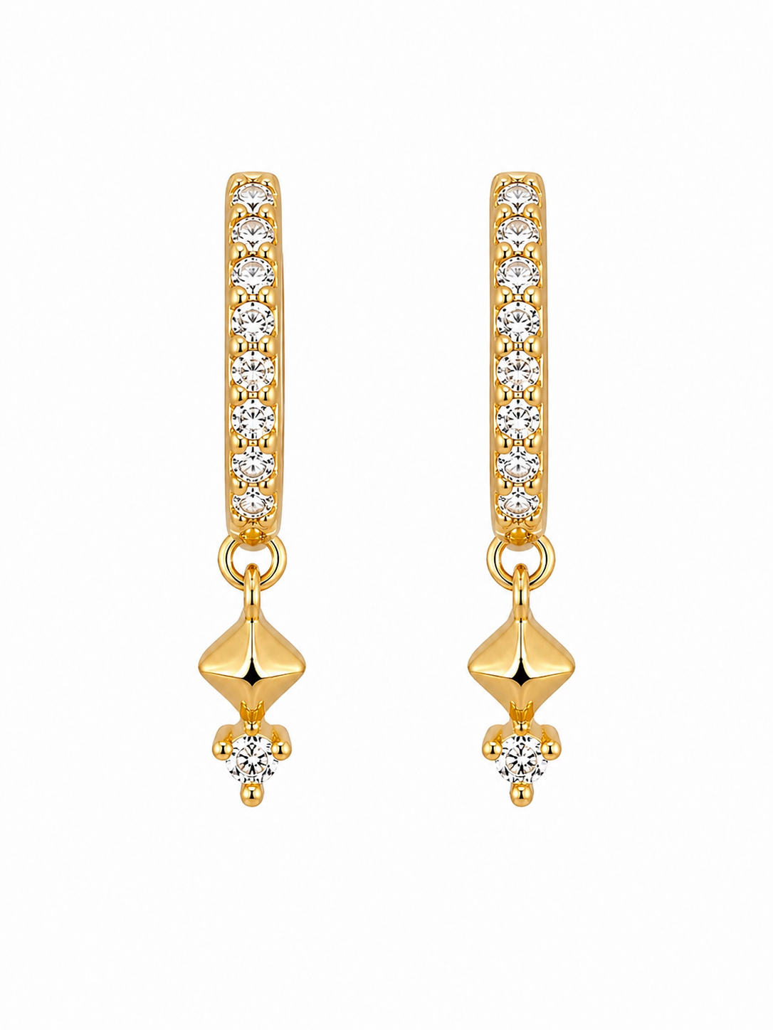 Prism Drop Crystal Gold Huggies