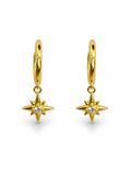 Dainty Star Dangle Gold Huggies