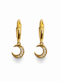 Moon Dangle Gold Huggies