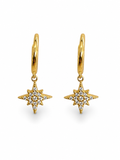 Stella Burst Dangle Gold Huggies