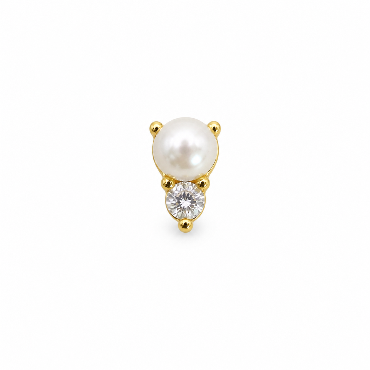 Pearl Crystal Screwback Earring