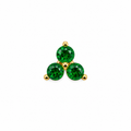Triple Green Crystal Screwback Earring