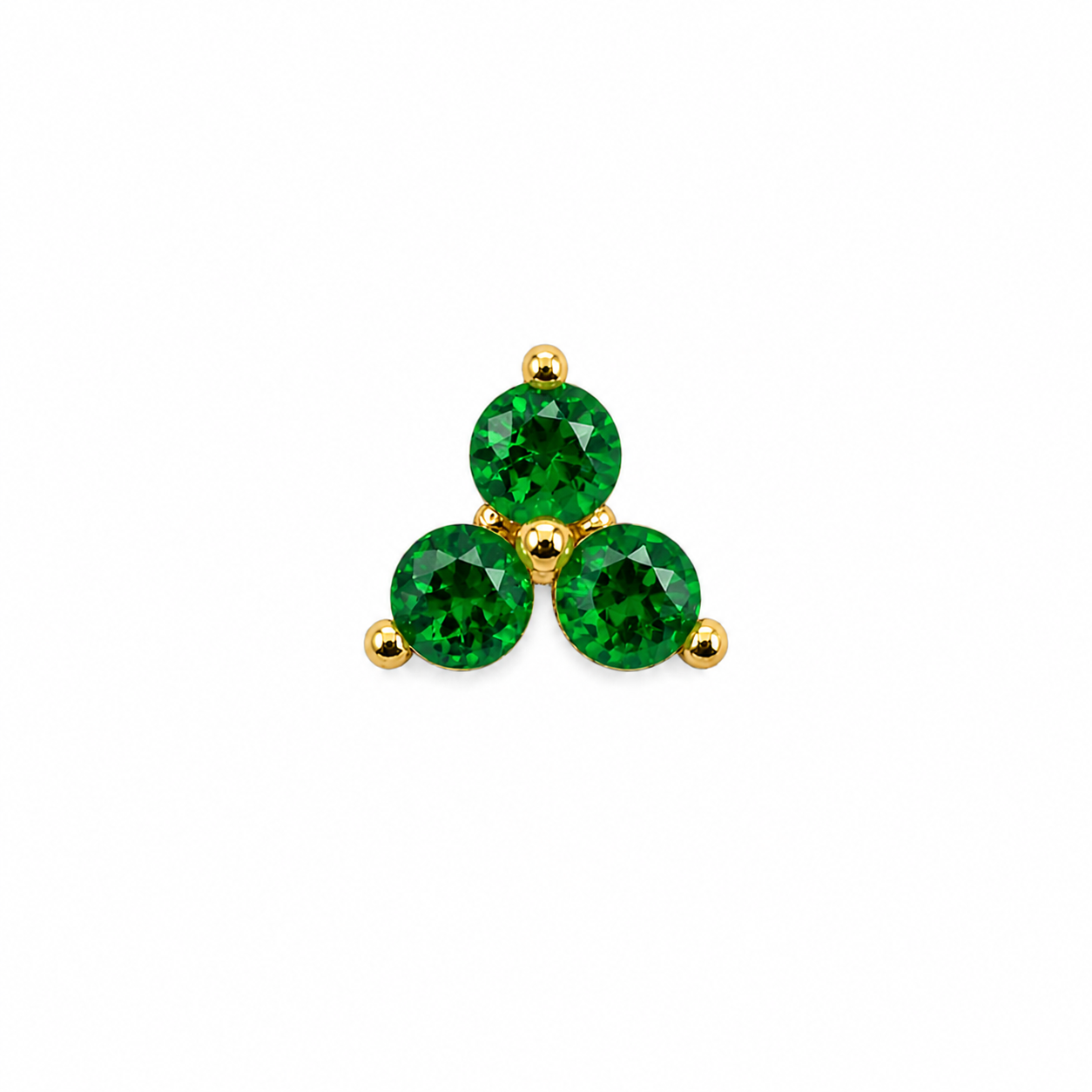 Triple Green Crystal Screwback Earring