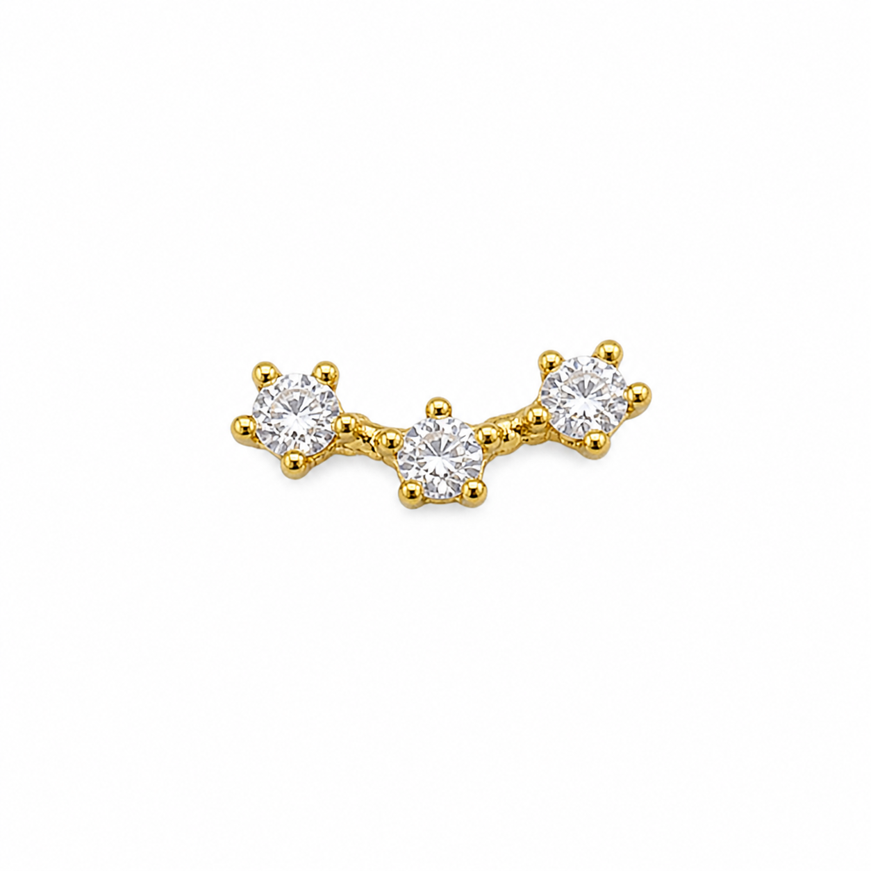 Triple Crystal Screwback Earring