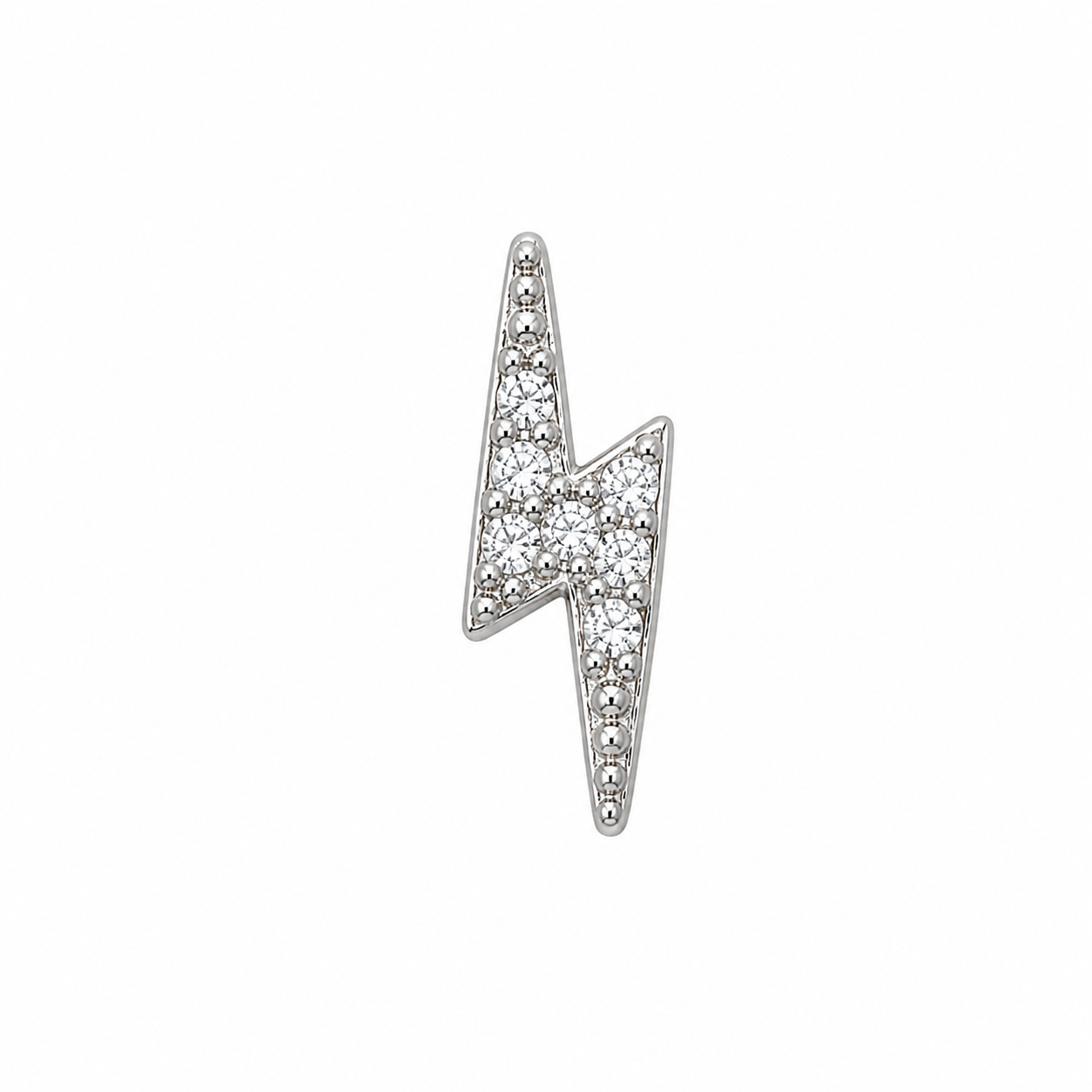 Crystal Lightning Bolt Screwback Earring