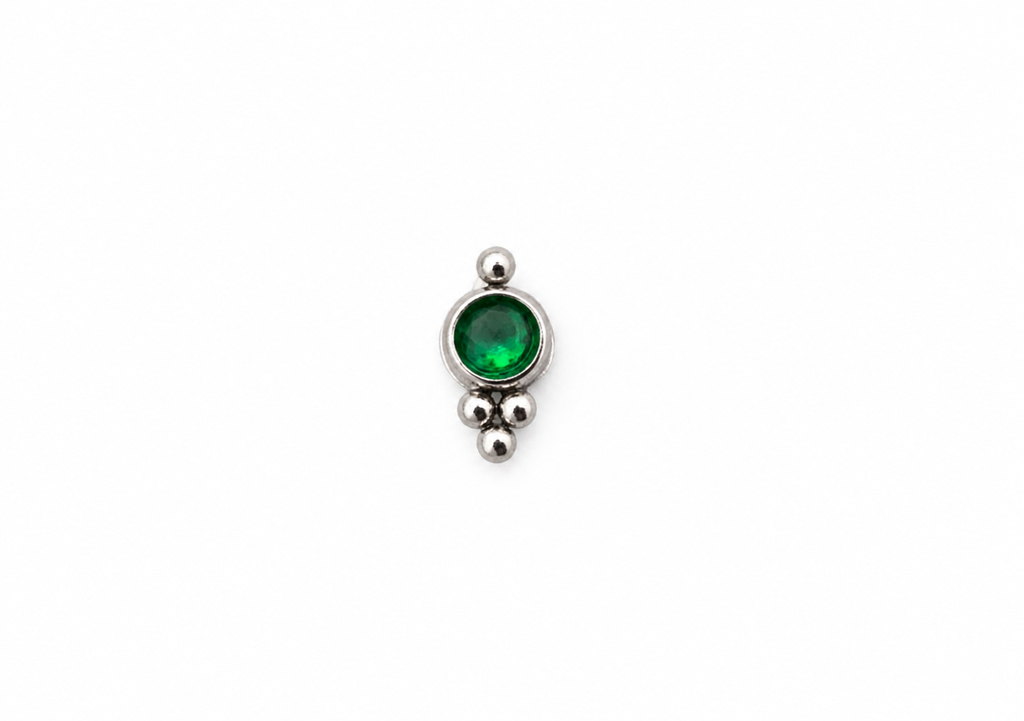 Green Crystal Screwback Earring