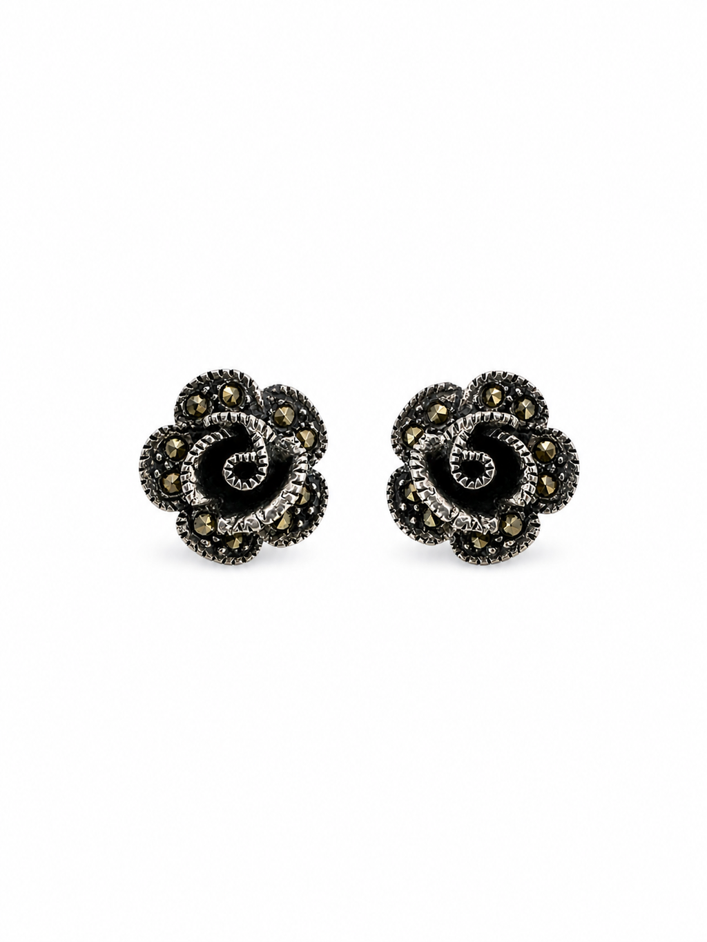 Large Marcasite Stud Earrings