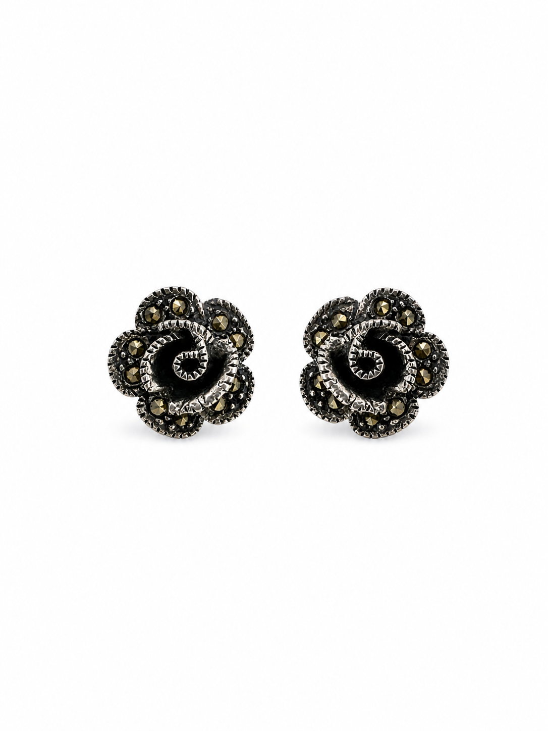 Large Marcasite Stud Earrings