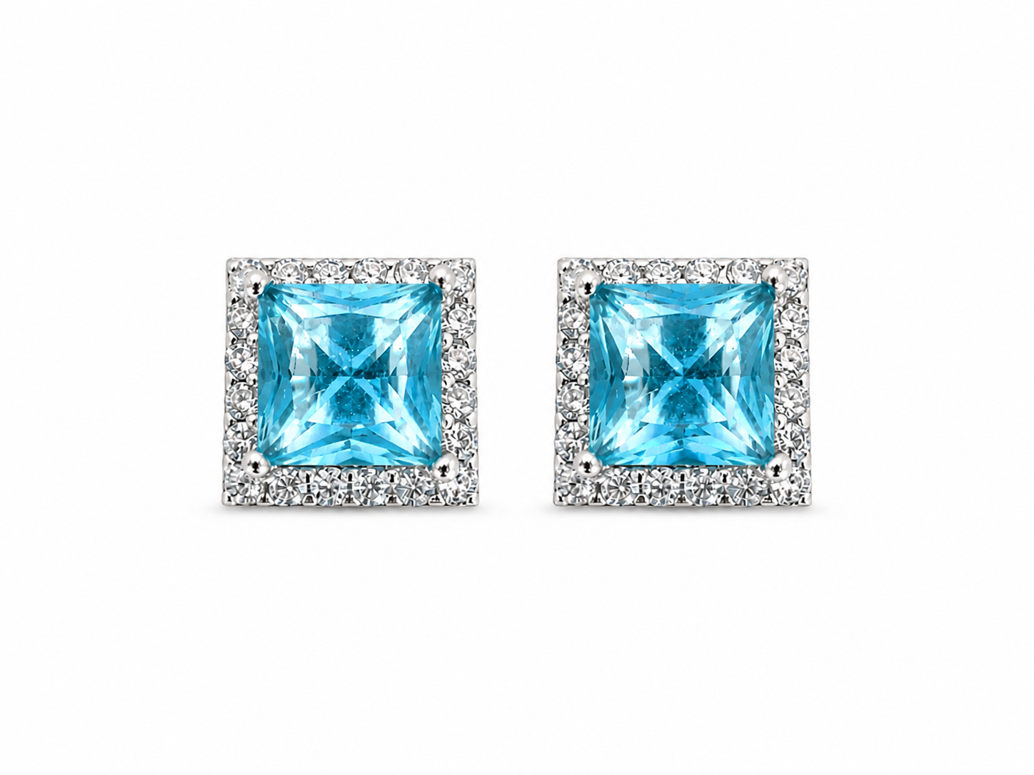 Pavé Square Crystal Stud Earrings
