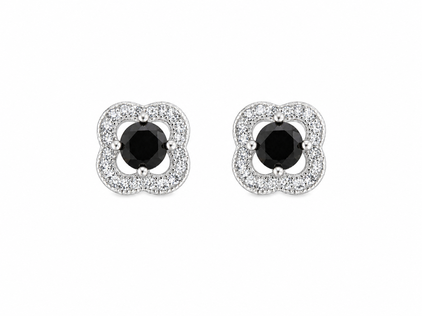 Pavé Crystal Flower Stud Earrings
