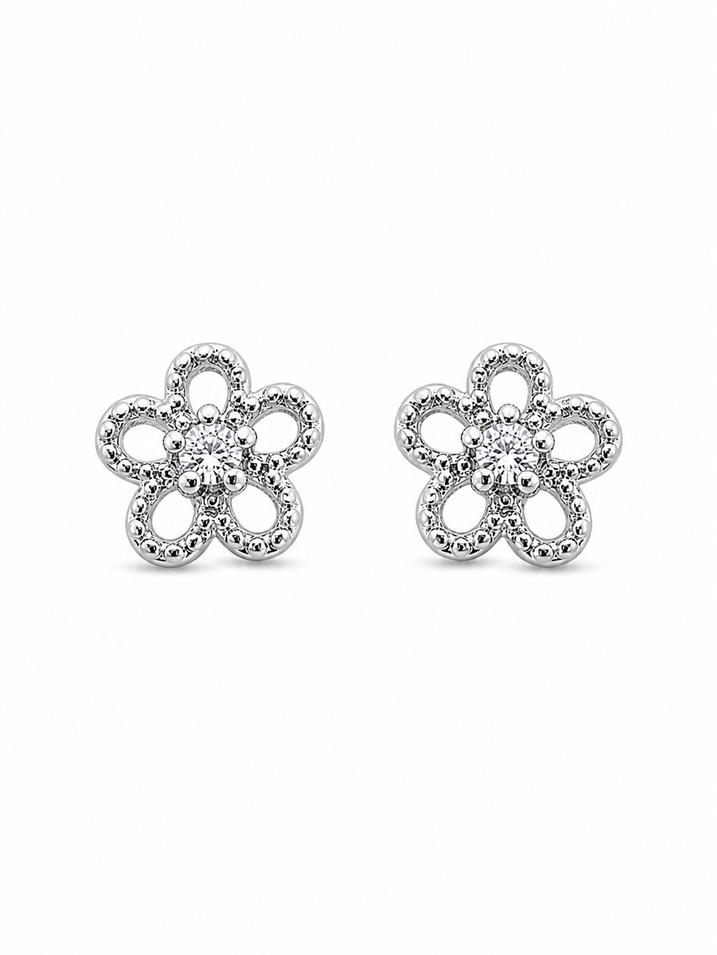 Small Crystal Flower Stud Earrings