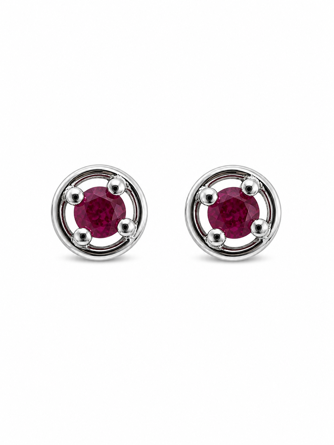 Red Crystal Stud Earrings