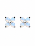 Large Blue Crystal Stud Earrings