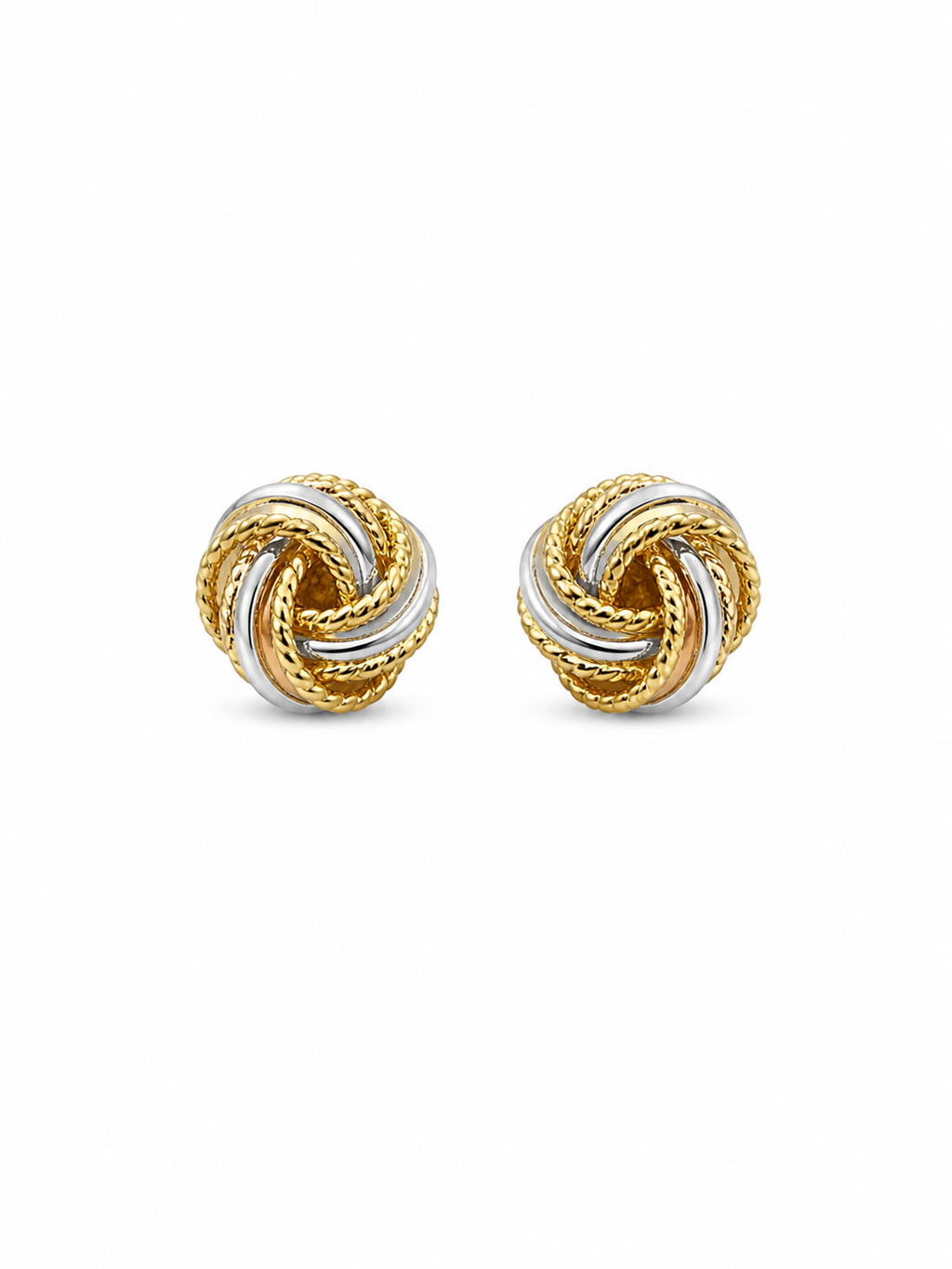 Two-Tone Knot Stud Earrings
