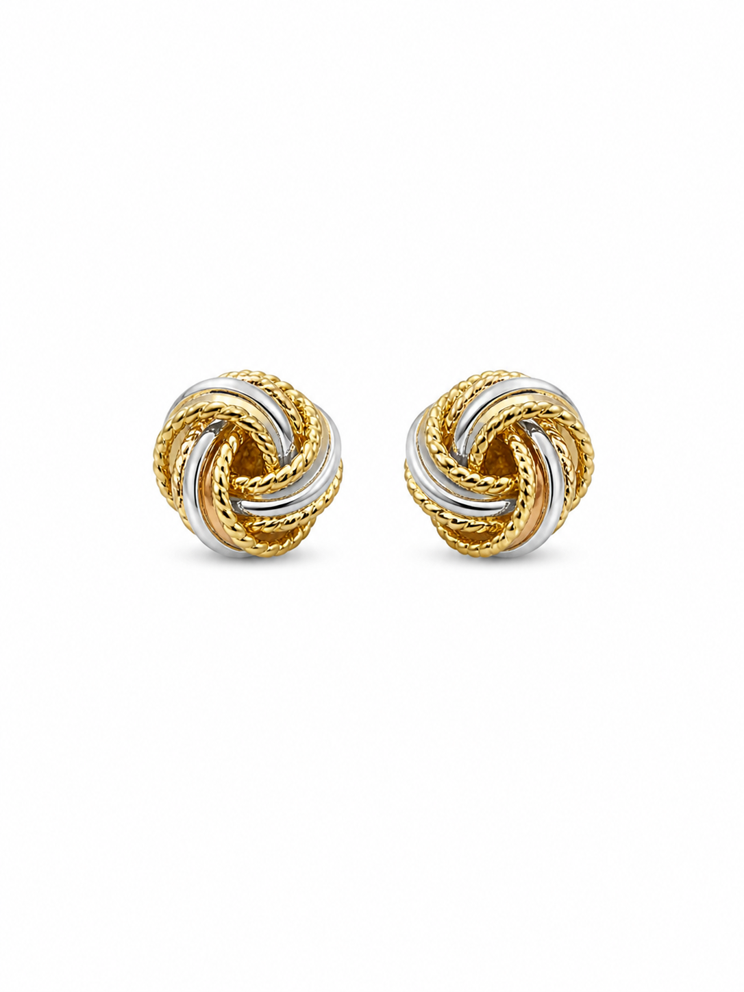 Two-Tone Knot Stud Earrings