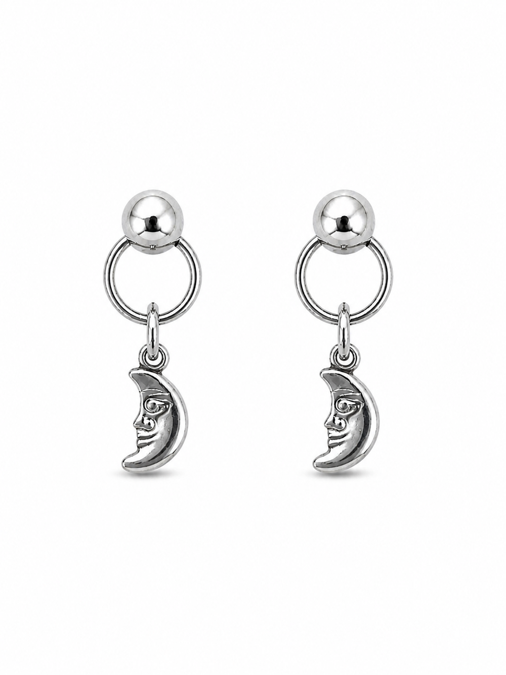 Moon Dangle Stud Earrings