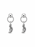 Moon Dangle Stud Earrings